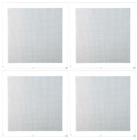 AZURAOKEY 30 x 30 cm leere Leinwand für Diamantmalerei, 4 Stück Diamantmalerei-Leinwand, Stickerei-Leinwand mit Kleber, runde, leere Gitter-Leinwand, Diamantmalerei für individuelles Design