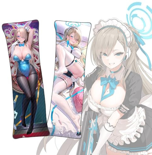 Anime Kissenbezüge Blue Archive Asuna Ichinose Anime Dakimakura Kurzer Plüschstoff Lebensgroßer Körper Kissenbezug