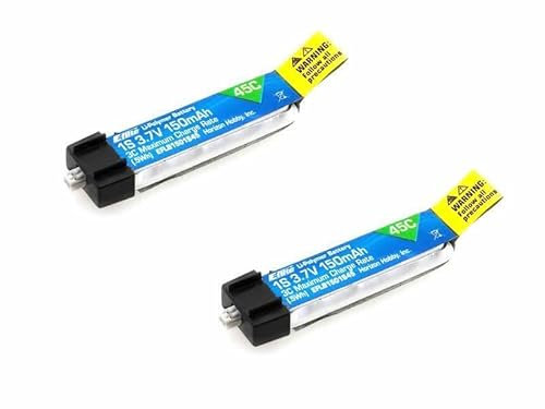 TWIN PACK - E-flite 150mAh 1-cell 3.7V 45C LiPo Battery for Various Models - EFLB1501S45