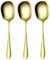 3 Pcs Stainless Steel Large Buffet Serving Spoons, Serving Spoons Large, Stainless Steel Soup Ladle Spoon, for Serving Kitchen Cooking Restaurant Banquet (Gold-11)
