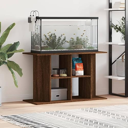 DJEKA Aquariumständer Aquarium unterschrank Aquarienschrank Schrank Aquarium Tisch Holzwerkstoff-Braune Eiche-100 x 40 x 60 cm