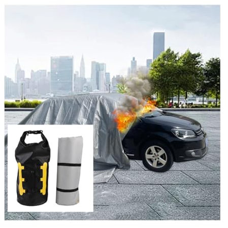 zklaseot Welding Blankets, Car Fire Blanket Welding Blanket, Heavy Duty Fireproof, Thermal Resistant Insulation, Easy To Install(3x4m)