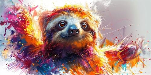 Malen Nach Zahlen Erwachsene Waschbär Malen Nach Zahlen Farbe Malen Nach Zahlen ab 10 Jahre Mädchen Geschenke, DIY Ölgemälde Set mit Pinseln Acrylpigment Leinwand 50X100CM, Aesthetic Room Decor Gifts