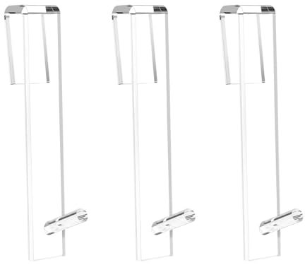 3 ganchos de puerta para mampara de ducha, ganchos de ducha sin taladrar, ganchos para puerta de ducha para colgar toallas, albornoces, toalleros, ganchos de puerta de acrílico antideslizantes para