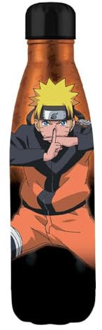 Nemesis Now Naruto Bouteille d'eau en acier inoxydable Orange/noir 500 ml 27 cm