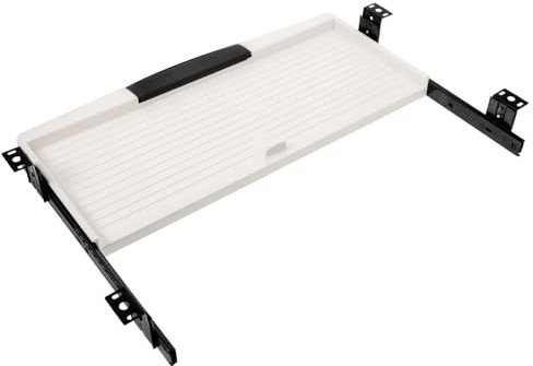 SEWACC Bandeja De Plástico Abs para Teclado De 14 Pulgadas Organizador De Montaje Deslizante para Teclado Debajo del Escritorio