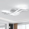 Dorlink Led Deckenleuchte, Deckenlampe Schlafzimmer, 32W 2880LM Led Deckenleuchte Wohnzimmer 6500K, 4 Lichter Deckenlampe Küche, Silber LED lampe für Flur, Esstisch, Balkon, Art Deco Wellen Ø60CM