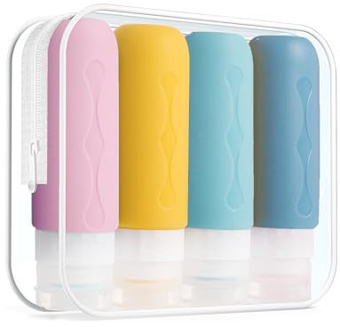 Smarthers Botes Viaje Rellenables 100ml, Botes Silicona Suave, Sin Fugas, BPA Free, Exprimibles, Boca Ancha, Ideales para Viajes, Camping, Playa, Avión – para Gel y Champú, Cremas o Liquidos