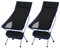 eSituro Campingstuhl faltbar, Klappstuhl leicht, Angelstuhl mit Tragetasche, Faltstuhl mit hoher Rückenlehne, Outdoor Strand Camping Stuhl, für Angeln Picknick Wandern, Schwarz+Blau 2PCS