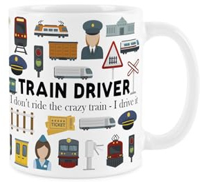 Train Driver Mug - Humorous Train Driver & Operator Themed Novelty Gifts - Tea/Coffee Hot Drinks White Ceramic Cup Present