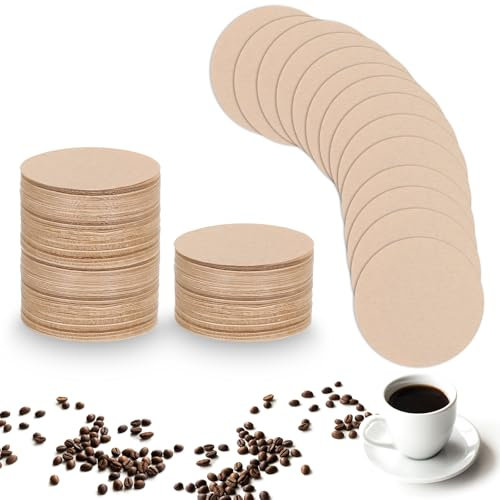 600pcs Unbleached Coffee Filters, 2.5'' Round Natural Coffee Filter Papers Replacement, Disposable Camping Coffee Pot Filters, Espresso Paper Filter Accessories Compatible with Coffee Press Maker