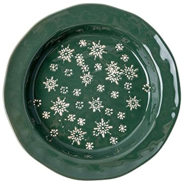 Milageto Stoviglie Natalizie Regalo di Natale Semplice stoviglie Natalizie in Ceramica per riunioni di Famiglia Festa Qualsiasi tavola per Occasioni Speciali, Piatto Verde