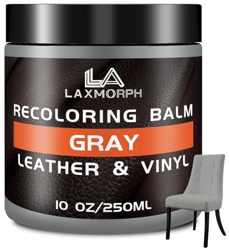 Laxmorph Leder Reparatur Set Grau,250ml Flüssigleder Lederpflege Für Ledercouch,Lederfarbe, Kunstleder Reparaturset zum Reparieren von Sofas,Vinylmöbeln,Autositz,Sattel bei Verblassen und Kratzern