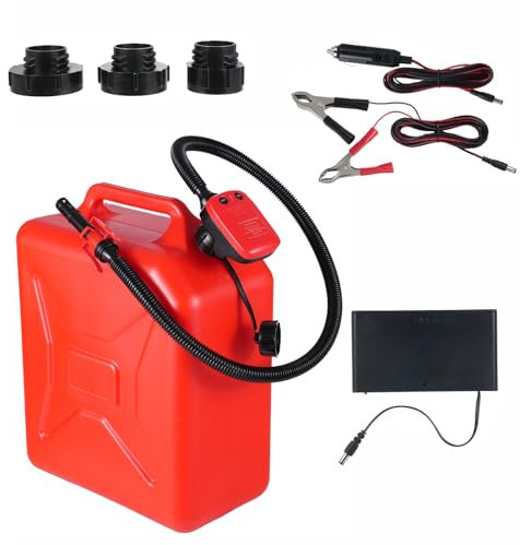 Hmtbet Pompe Transfert Carburant avec arrêt Automatique pour éviter Le Remplissage Excessif (3,2 GPM), Comprend 3 adaptateurs de bidon d'essence,d'or