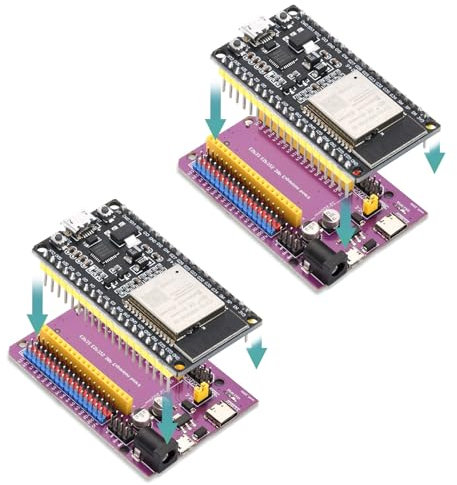 diymore 2 PCS für ESP32 und Terminal Adapter, für ESP32 Dev Kit C Development Board NodeMcu für Entwicklungsplatine 2,4 GHz Dual Core WLAN WiFi Bluetooth CP2102 Chip