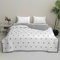 DOTBUY-SHOP Bettüberwurf Steppdecke, Modern Tagesdecke Leichte Tagesdecken mit Präge Wohndecke aus Gesteppt Bettdecke für Einzelbett Doppelbett (Weiß Grau,135x200cm)