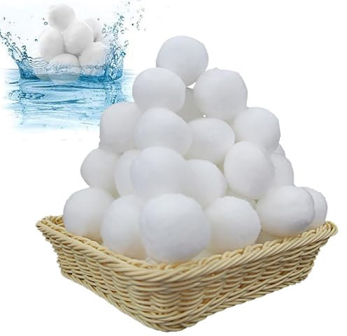 Filter Balls for Pool Pump, Aquarium Filter Media with Bag, Reusable Filter Media Swimming Pools, Hot Sources, Machine Washable Filter Balls for Water Parks
