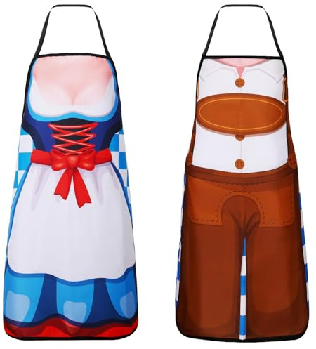 SEPGLITTER Oktoberfest Aprons, Beer Festival Apron, Bavarian Oktoberfest Women's Costume Outfit Novelty Apron for Party, BBQ, Baking, Cook, Kitchen