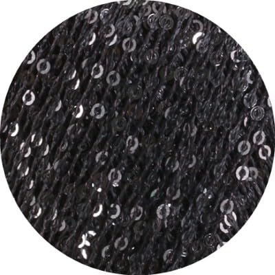 LANA GROSSA Glamour | Beilaufgarn mit Pailletten | Handstrickgarn aus 55% Polyamid und 45% Polyester | 25g Wolle zum Stricken & Häkeln | 115m GarnFB 12