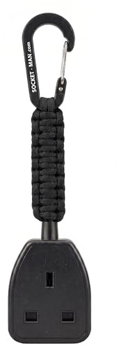 Socket Tester Holder with Paracord and Carabiner Clip, Multi-Colour, for Electricians and Engineers (Black)