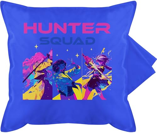 Shirtracer Kissenbezug - Anime Kissen - Hunter Squad - Dämonen K-Pop Fan Merch - 50 x 50 cm - Blau - kpop demonhunters Pillow case Animation k pop Polster bezug Geschenke Hunters dämon jäger