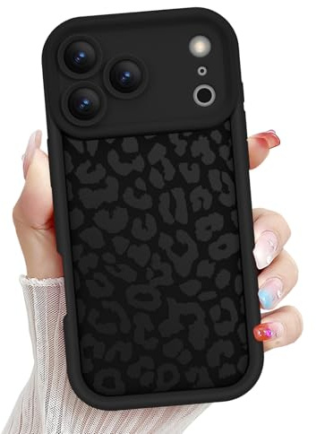 Newseego for iPhone 17 Pro Max Case with Leopard Print Pattern, Aesthetic Cute Animal Design for Girls Women Slim Soft TPU Shockproof Protective Phone Cover for iPhone 17 Pro Max -Black