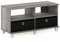 Furinno Centre de Divertissement TV, Chêne Français Gris/Noir, Taille Unique, Bois dense, French Oak Grey/Black, One Size