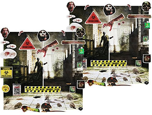 com-four® 52-teiliges Wand Aufkleber Set - Horror Party Dekoration zum Schmücken von Wänden, Türen, Fenstern und Mehr - Halloween Dekoration (02 Stück - Wanddeko Set1)