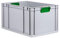 aidB Eurobox NextGen Color grün, 600x400x320 mm, Griffe geschlossen, robuste Plastikbox aus Kunststoff mit ergonomischen Griffen, stapelbare Kunststoffkiste, ideal für die Industrie