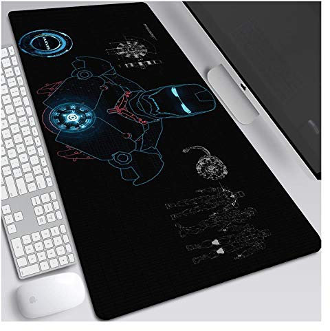 Mauspad Jungengeschenk Iron Man 900X400mm Mauspad, Perfekte Präzision und Geschwindigkeit Gaming-Mauspad mit 3 mm starker Unterseite, für Notebooks, PC, ich