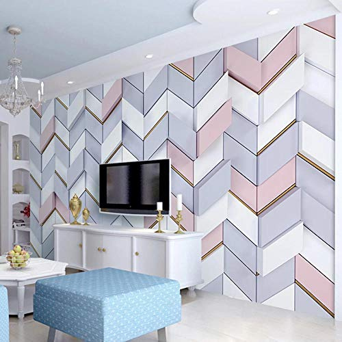 3D stéréoscopique mosaïque polygonale moderne intérieur chambre salon TV fond décoration peintures murales