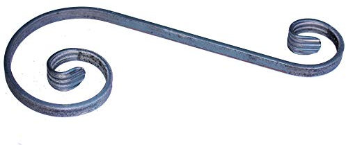 UHRIG Schmiedeeisen S Schnörkel Bogen - Zierelement Stahl, Ornament aus 12x6mm Flacheisen geschmiedet für Zaun, Geländer uvm. (330x130mm)