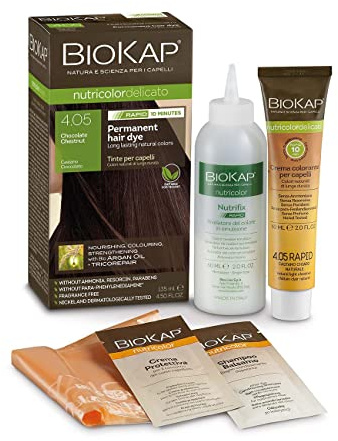 BioKap Chocolate Chestnut 4.05 Rapid Permanent Hair Colour Organic, Ammonia Free & Vegan Formula for Sensitive Skin 135ml