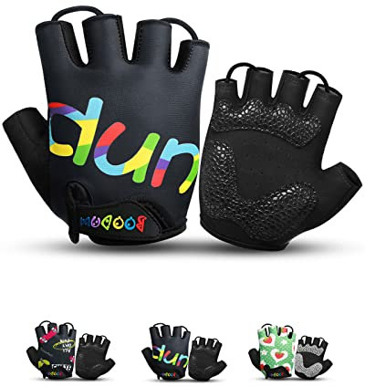KONVINIT Fahrradhandschuhe Kinder,Hablfinger MTB Handschuhe,Sommer Radhandschuhe für Jungen und Mädchen 1 2 3 4 5 6 7 8 9 10 Jahre,für Mountainbike,BMX,Roller,Laufrad,Radfahren,Rennrad,L