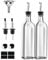 PANENDIANO Olivenöl Spender Flasche 2PCS 250ML mit Ausgieße Speiseöl Essig Messspender Set aus Edelstahl mit Trichter für Küche Grill Pasta Salate und Backen