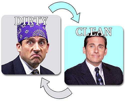 Dishwasher Magnet Clean Dirty Sign Indicator, Washing Machine Magnet Double Sided Kitchen Dish Washer Refrigerator Magnet Flip with Magnetic Plate Office Michael Scott