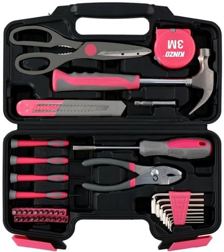 Kinzo Werkzeugsatz 39 Teile - für den Hausgebrauch - Rosa, 8711252177960