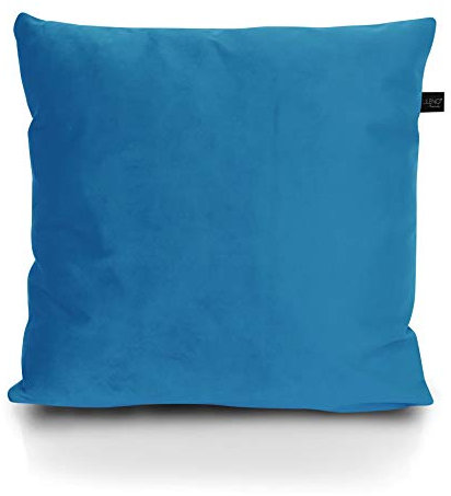 LILENO HOME Samt Kissenbezug 45x45 cm [Ozean] - 2er Set Kissenhülle [Ohne Füllkissen] - Wasserabweisender Bezug Mit Verstecktem Reißverschluss - Für Sofa und Deko Kissen