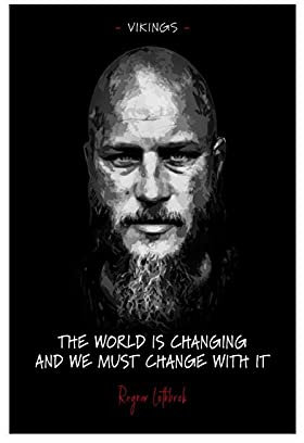 YINGXI Vikings TV-Serie Poster Ragnar Lothbrok Zitate 3 Leinwand Wand Schlafzimmer Dekor Bild Sport Landschaft Büros Raumdekor Geschenk Rahmen:40 x 60 cm