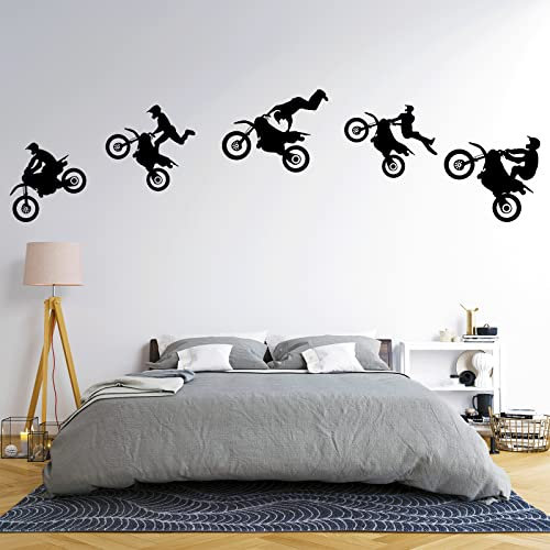 Dirt Bike Aufkleber Motocross Aufkleber Motorrad Wandtattoo Sport Wandaufkleber für Wohnzimmer Schlafzimmer Jungen Raumdekoration