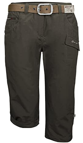 G.I.G.A. DX Damen Casual Caprihose mit Gürtel/Kurze Hose - GS 35 WMN PNTS, dunkelstein, 46, 38200-000