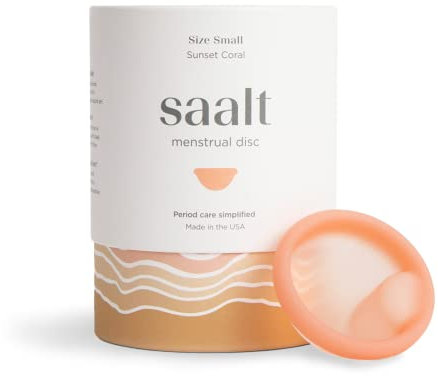 Saalt Menstrual Disc - Soft, Flexible, Reusable Medical-Grade - Removal Notch - Tampon Alternative - Made in USA - Lasts 10 Years (Coral, Regular)