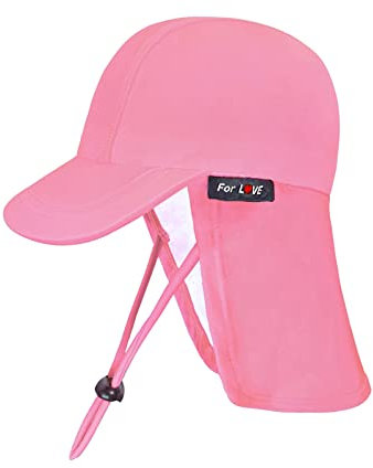 weVSwe Baby UV Sun Hat UPF 50+ Protección Secado Rápido Cuerda Ajustable para Vacaciones De Verano Rosa 6-12 Meses