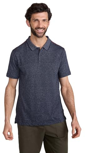 Mountain Warehouse Cordyline Textured Mens Polo - Comfortable Tee Shirt in 100% Cotton with UPF 50+ - for Spring Summer, Outdoors, Travel & Holiday Navy XL