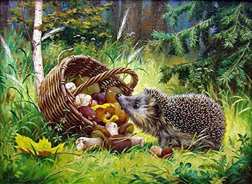 Puzzle für Erwachsene, 8000 Teile, Blumenkorb, Pilz, Igel, Spielzeug, entspannendes Puzzle