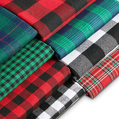 8 Pack 50x50cm Weihnachtskaros–weihnachtsstoffe für Weihnachten, Nähen, Basteln, Partydekoration, 8 Farben
