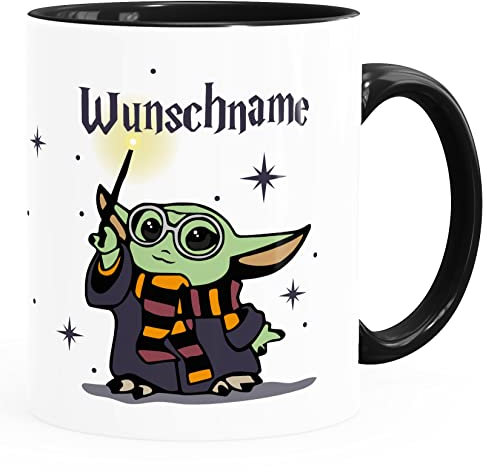 MoonWorks Namenstasse personalisierte Kaffee-Tasse mit Namen Baby- persönliche Geschenke Weihnachten weiss-innen-schwarz standard