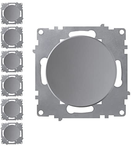 OneKeyElectro Set: 7x Ein-Aus-Lichtschalter Set, Lichtschalter Unterputz, matt-Antifingerprint, Schutzart IP20, 230V/16A, ohne Rahmen -grau