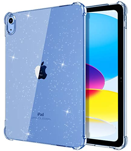TiMOVO Funda para iPad A16 11ª Generación 11 Pulgadas 2025, iPad 10ª Generación 2022 10,9 Pulgadas, Cubierta Protectora Delgada de TPU, Carcasa Trasera Transparente Ligera, Purpurina Clara