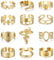 FIOROYAL 12 Pcs Bagues pour Femme Bagues Empilables en Acier Inoxydable Bagues Midi Boho Bague Ouvert Reglable Bague Chevaliere Bagues de Promesse de Mariage Or